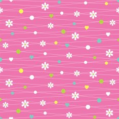 hearts flowers and dots background N3