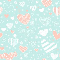 Romantic seamless blue pattern