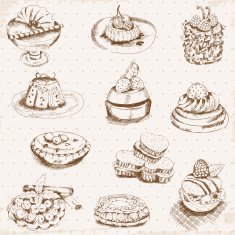 Set of Cakes Sweets and Desserts N2