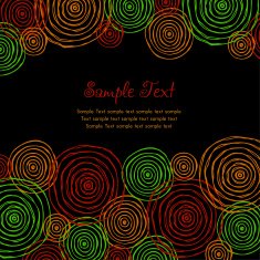 Bright text background with colorful doodle spiral pattern