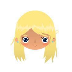 Cartoon blonde girl face