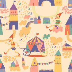 Seamless pattern with houses for children's background