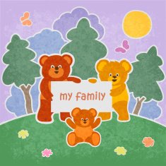 Teddy bears family