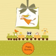 birthday card with little fairy N14