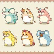 cute retro animal collection N5