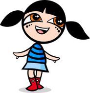 cartoon kawaii girl illustration N2