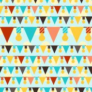 Happy Birthday party seamless pattern with garlands