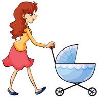 woman and baby pram N5