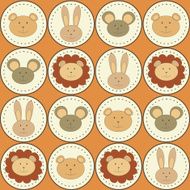seamless pattern with animals icons