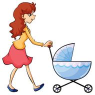 woman and baby buggy