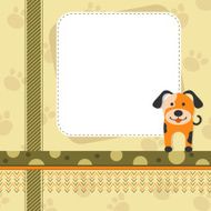 Puppy in Childish Background