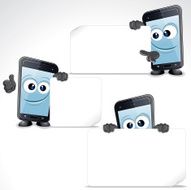 Set of Funny Cartoon Smart Phone