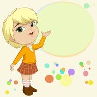 Blonde little girl present with background