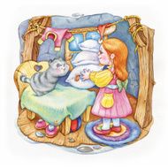 Little Girl Cleaning House