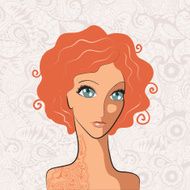Beautiful woman vector portrait
