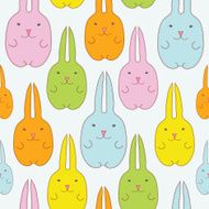 Seamless pattern with cute bunnies