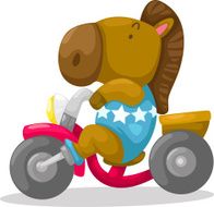 Horse on motorcycle