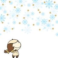 Cute girl under a snowfall