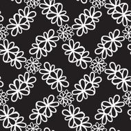 Seamless decorative laconic graphic floral pattern