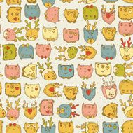 Seamless pattern with cute animals for baby fabric N2