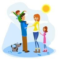 Family Enjoying a Winter Day