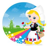 Dutch tulip cute girl