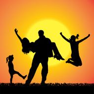 Vector silhouette of family N464