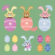 easter eggs and bunnies