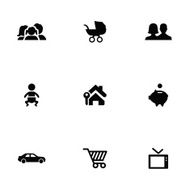family 9 icons set
