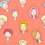 Vector cute boys and girls pattern N2