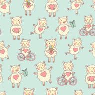 Cute happy sheep pattern N2
