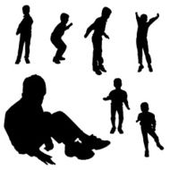 Vector silhouette of boy N85