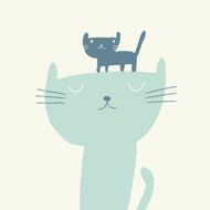 Cat illustration for fathers day