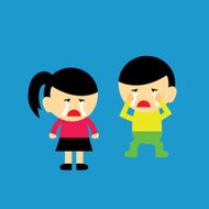 Boy and girl are crying
