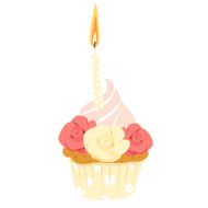 Festive birthday cake Flat style N4