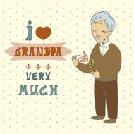 Cute grandpa vector illustration