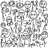 Man and woman people - doodles set N2