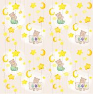 Baby Bear Seamless Pattern - for background design card