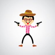 Cowboy vector cartoon N9