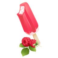 Vector Illustration Icon of raspberry Ice-cream with berries Su