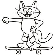 Tomcat and skateboard coloring book