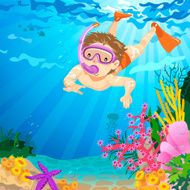 Teenage boy snorkeling