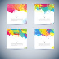 Set of vector watercolor template N47