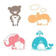 Cute animals family