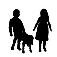 Vector silhouette of children N438