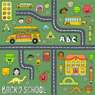 Back to school Colorful seamless pattern