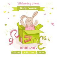 Bunny in a Box - Baby Shower or Arrival Card N2