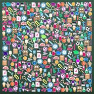 Back to School on Empty realistic green board Seamless children N3
