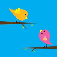 Two cartoon birds Card