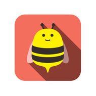 Bee animal face flat design